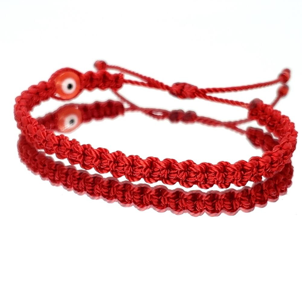 Red string evil eye bracelet, good luck wristband, adjustable for man & woman